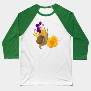 Birth flowers and snail: February Baseball T-Shirt